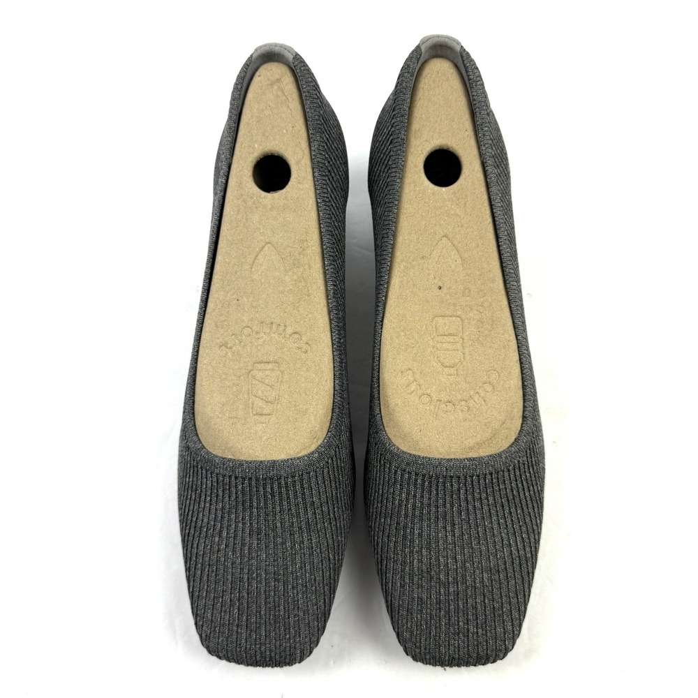 Vivaia Melody Chunky Heel 41.5 Gray Square Toe Block Heel Stretch 10.5 NEW